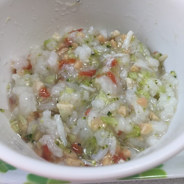 離乳食✩中期✩納豆しらす野菜がゆ